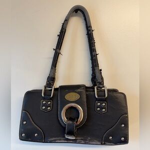 D&G Black Shoulder Bag with Silver Accents